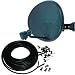 Satellite dish and Quad LNB 20m full kit. Self install Zone 1 Sky Freesat Dish with cables and our dish pointer tool.