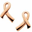 14K Rose Gold Earrings. Breast Cancer Awareness Earrings