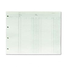Wilson Jones GN2B Green Double Entry Ledger Form Paper, Both Sides Alike, Punched for Post Binders, 9-1/4" X 11-7/8", 100 Sheets/Pack