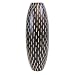 Handmade Sleek Mango Wood Flower Bud Vase With Dramatic Carved Line Accents