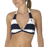 Xhilaration Stripe Swim Halter Top with Owl Embroidery - Navy/ White