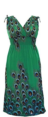 Plus Size Chevron / Peacock Border Maxi Dress