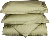 250 Thread Count Cotton Double Dobby Stripe Duvet Set, Full / Queen, Sage