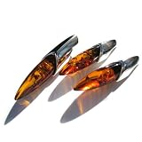 Top Quality Certified Genuine Flaming Honey Amber and .925 Sterling Silver Earrings + Pendant Set