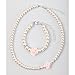 Crystal Dream Flower Girl & Bridesmaid Gift Set | Pink Simulated Pearls Necklace & Bracelet | Toddler Jewelry for First Photo Shoot | Elegant Flower Necklace