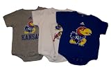 Kansas Jayhawks Adidas Newborn Baby 3-Pack Creepers