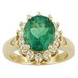 14K Yellow Gold Emerald and Diamond Ring