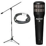 Audix I5 I-5 Guitar Cabinet Instrument Dynamic Microphone with 39-66.5 Inch Ultimate Mic Stand and 20 Foot Balanced Shielded Microphone Cable