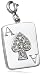 Sterling Silver Diamond Ace of Spades Charm (1/10 cttw)