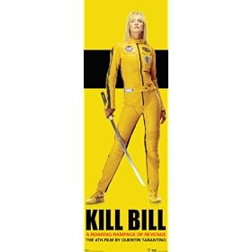 Kill Bill (Uma Thurman, Yellow Jumpsuit, Door) Movie Poster Print - 24" X 60"