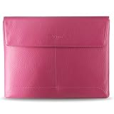 New Fashionable Perfect Fit Premium High Quality Leather Pouch Protective Carrying Case Bag for Apple iPad 3G / WiFi 16GB 32GB 64GB AT&T - HOT PINK