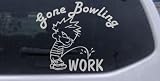 Car Sport-Gone Bowling Pee On Work Decal Sports Car Window Wall Laptop Decal Sticker -- Silver 6in X 7.1in