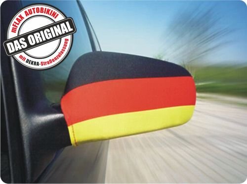 Außenspiegelflagge 2er-Set Deutschland – das original mFlax-Produkt! Für Ihre Sicherheit mit DEKRA-Gutachten! Auto Carbikini ~~~~~ schneller Versand innerhalb 24 Stunden ~~~~~