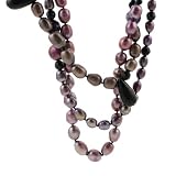 Purple Dyed Pearl Necklace with Amethyst Stones