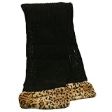 Animal Faux Fur Cuffs Scarf-Brown Black W31S49C