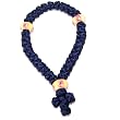 Dark Bluecolored 33 knots chotki made with grade A fitting Pandora beads and thick cord