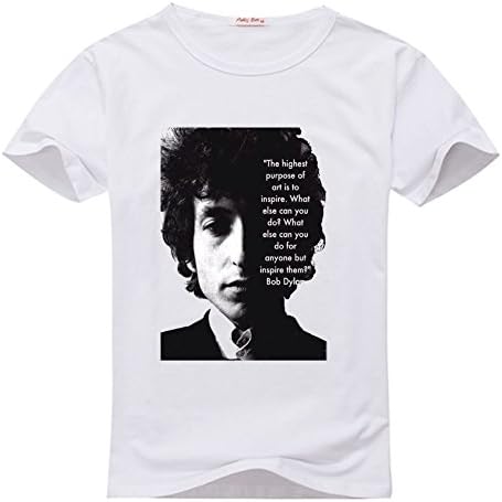 Polut DIY Bob Dylan 100% Cotton T-shirt, Custom Men's Classic Crew Neck - Bob Dylan (Medium)