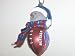 BUFFALO BILLS 2.75" Striped Snowman with Scarf Touchdown Football CHRISTMAS ORNAMENT