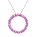 Circle Necklace With 2.00ctw Created Sapphires Made of White Gold Length 18in