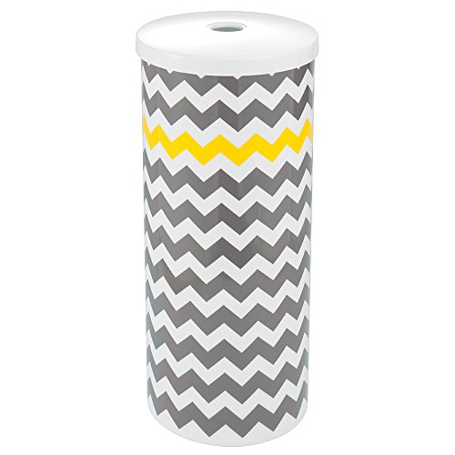 InterDesign Una Chevron Free Standing Toilet Paper Holder for Bathroom - Gray/Yellow