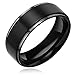 8mm Black Tungsten Carbide Rings Flat Brushed Matte Comfort Fit Size 6 to 13
