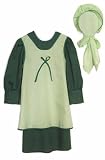 Prairie Schoolgirl Dress Apron & Bonnet Costume Set 1228