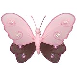 Pink Brown Hailey Butterfly Decorations butterflies hanging nylon nursery bedroom girls room ceiling wall decor wedding birthday party baby bridal shower