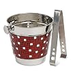 Alluring Red Mosaic Ice Bucket with Tongs
