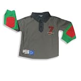 Mish Mish - Toddler Boys Long Sleeve Polo, Brown, Green