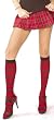 1st Fantasies Red/Black Opaque Striped Knee High Stockings
