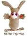 CHEWLIA HELLO MAGGOT TAN RABBIT PAJAMAS PLUSH DOLL