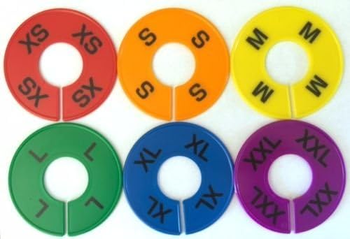 RACK SIZE DIVIDERS ROUND SIZES (XS-XXL) CIRCULAR DIVIDER FOR HANGRAILS QTY 12