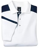 Sport-Tek Pique Knit Sport Shirt w/ Contrast Shoulder Panel , 2XL, White/Navy