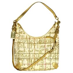 Coach Graffiti Signature Book Bag Tote 13309 Gold Multi