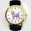 Chihuahua (Smooth) Watch - Small Face, Black Leather