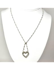 14K White Gold Diamond Heart 16.5" Necklace