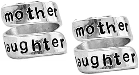 Mother Daughter Ring Set - Personalized Rings - Adjustable Aluminum Wrap Ring - Best Gift