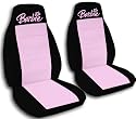 1997 Jeep Wrangler TJ seat covers. One front set of seat covers. Black and sweet pink Barbie Jeep seat covers.