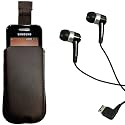 In-Ear Stereo Headset f&uuml;r Ihr Samsung S5230 Star - Black Edition Kopfh&ouml;rer Freisprecheinrichtung + mumbi Ledertasche f&uuml;r S5230