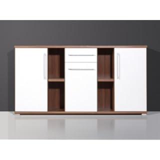 Sideboard Freeport Büroschrank 150x80cm Seitenschrank Dekor wählbar, Dekor/Front:Walnuss