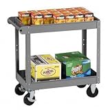 41YwvnpoakL. SL160  TENNSCO Metal Cart With Four Casters, Two Shelves, 500lb Capacity, 16 x 30 x 32, Gray