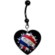 Black Heart Spiked Volleyball Belly Ring