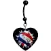 Black Heart Spiked Volleyball Belly Ring