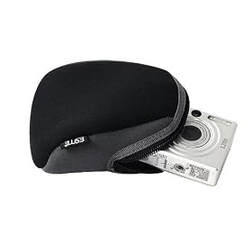 Neoprene Rugged Camera Case with Detachable Shoulder Strap and Key Ring (Black) for the Kodak Easyshare V1233