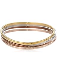 4pcs Multi-Ion Plated Stainless Steel Stackable Bangle Bracelet Set