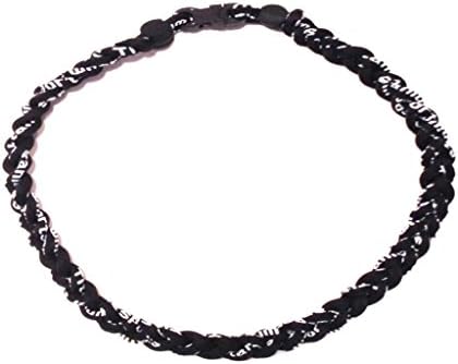 Fabulicious Titanium Jewelry Men's Black Necklace-Tornado-Ionic-Sport-Braided-3-Rope (Med - 20") Titanium