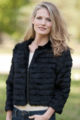 Womens Starling Cropped Rabbit Fur Jacket
