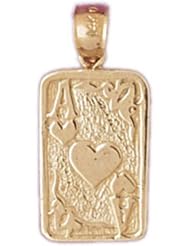 Dazzlers Solid 14k Gold Ace Heart Charm Charm Charm Pendant Available in three colors from jewelsberry (weights: 2.2 grams only)
