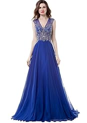 V-neck Lace Beaded Chiffon/Tulle Cocktail Evening Dress/Homecoming Dress/Bridesmaid Dress/Prom Dress 