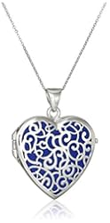 Sterling Silver Filigree Heart Locket Necklace, 18"